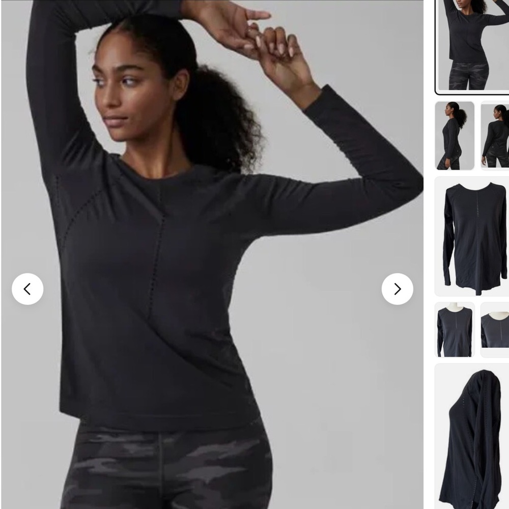 EUC Athleta Foothill Seamless Long Sleeve Black Size Medium